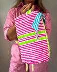 Handmade Block Print Quilted Wash Bag | Sugar Rush - Bombaby