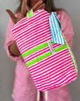 Handmade Block Print Quilted Wash Bag | Sugar Rush - Bombaby
