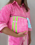 Handmade Block Print Quilted Wash Bag | Sugar Rush - Bombaby