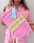Handmade Block Print Quilted Wash Bag | Sugar Rush - Bombaby