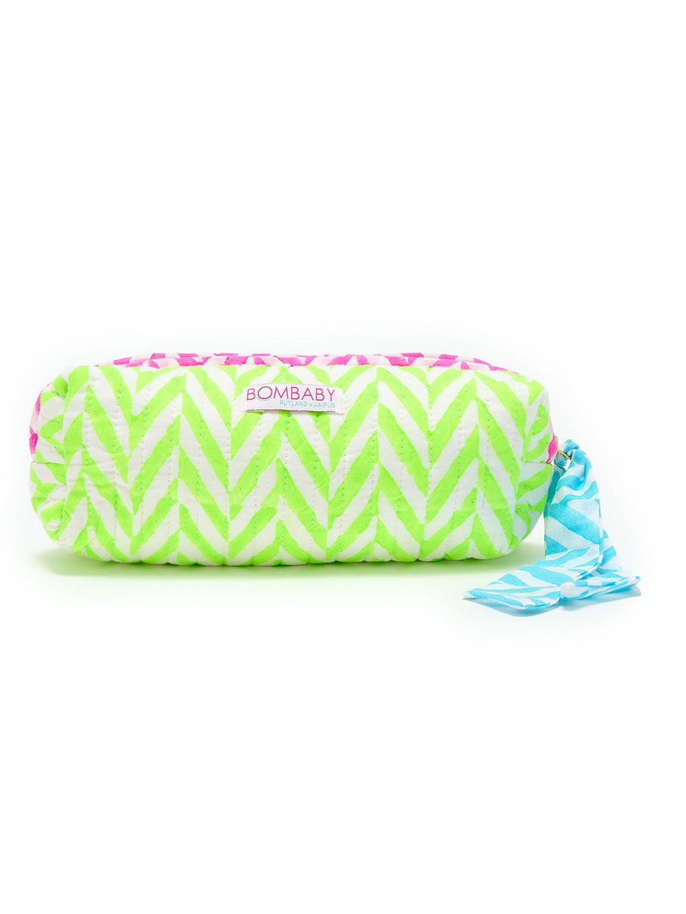Handmade Quilted Pencil Case | Neon Green - Bombaby