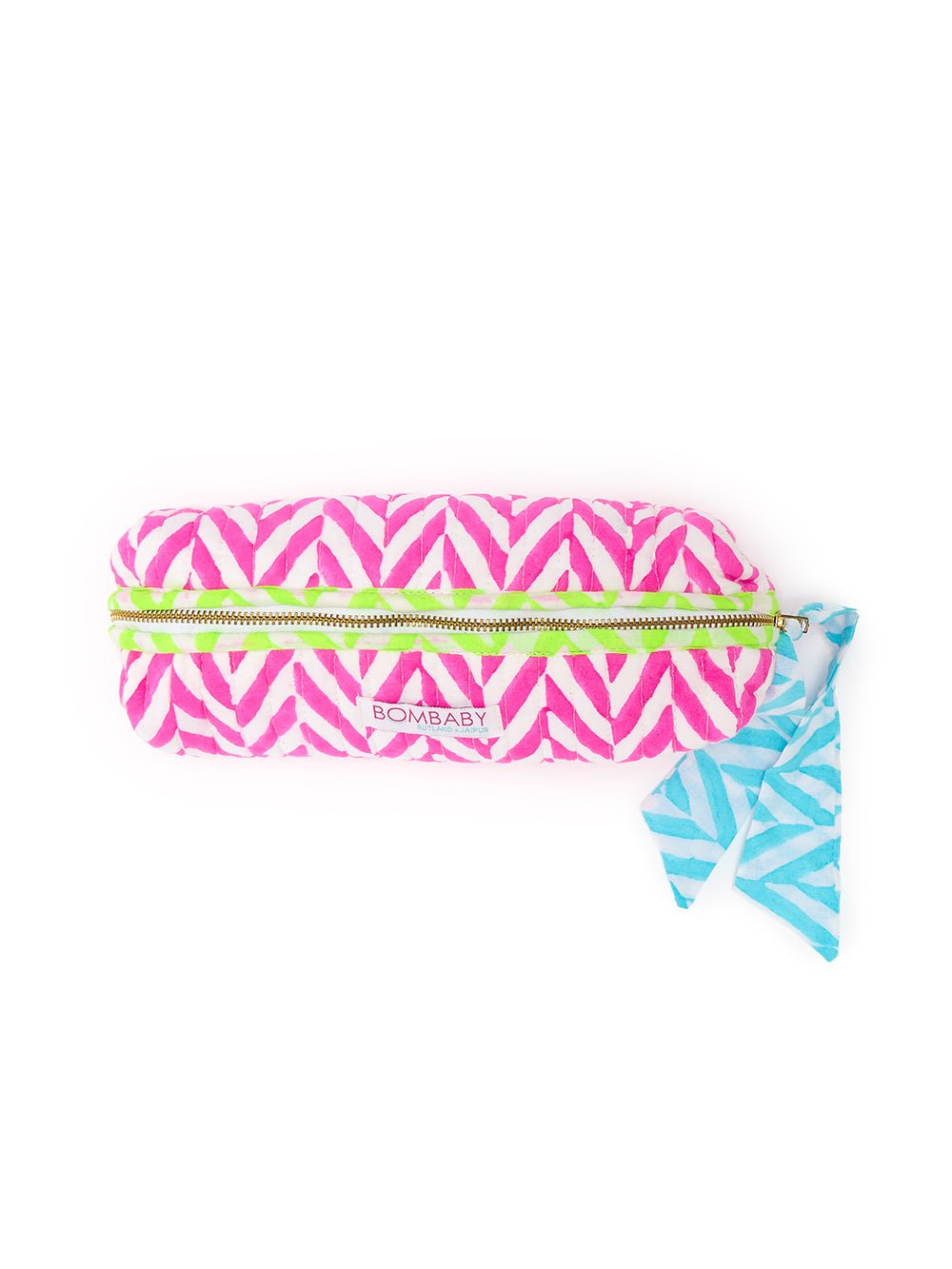 Handmade Quilted Pencil Case | Neon Pink - Bombaby