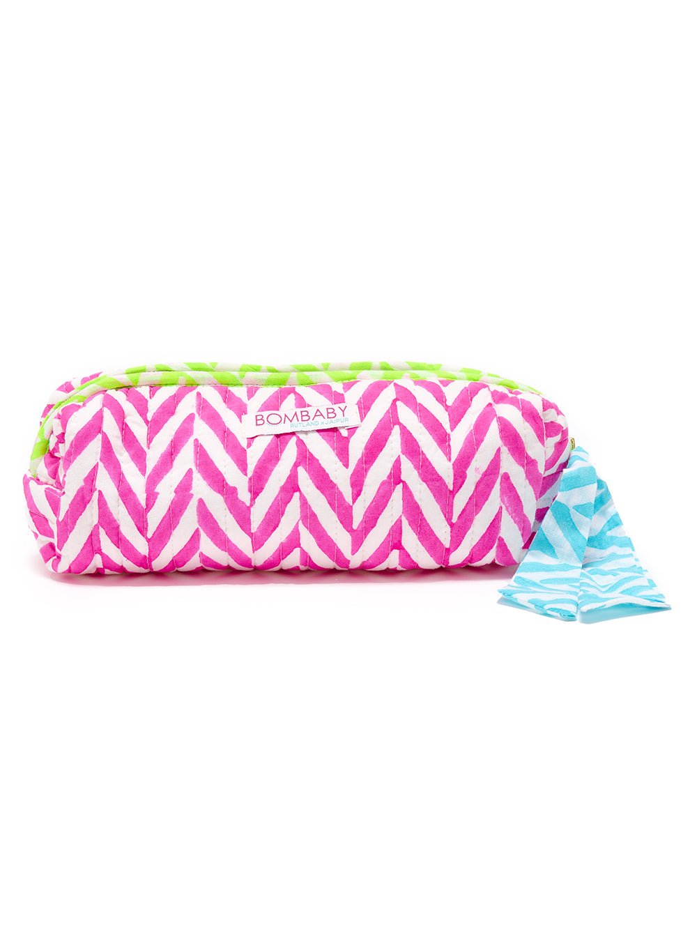Handmade Quilted Pencil Case | Neon Pink - Bombaby