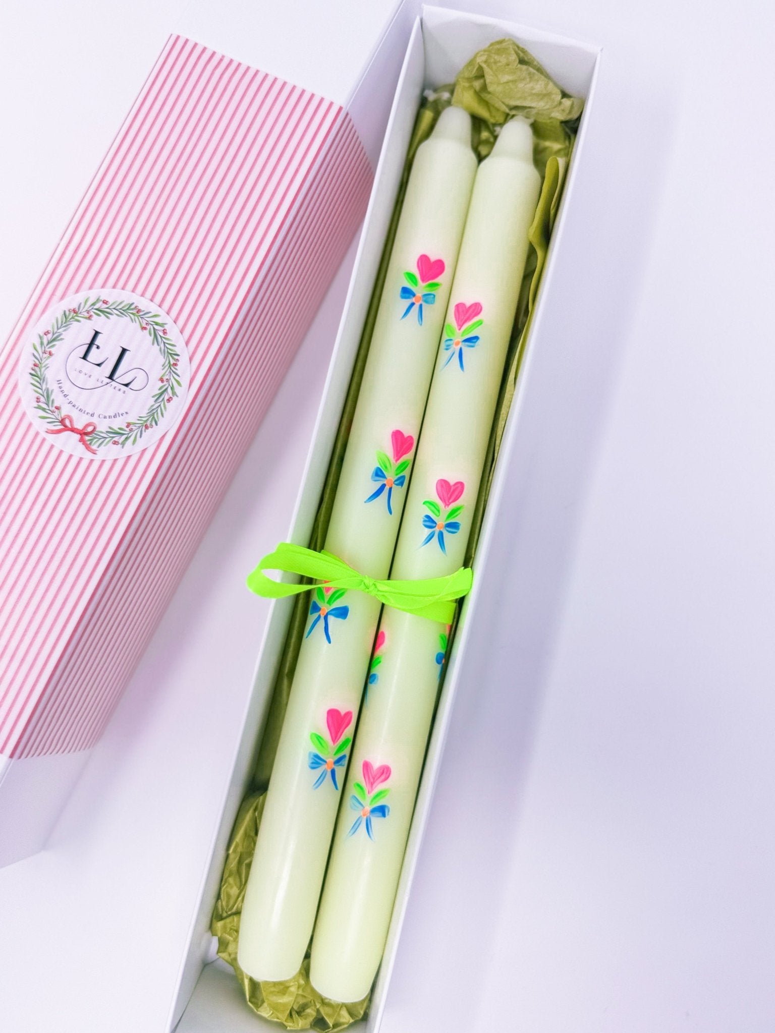 Handpainted Neon Dinner Candles | Box of Two - Bombaby