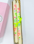Handpainted Neon Dinner Candles | Box of Two - Bombaby