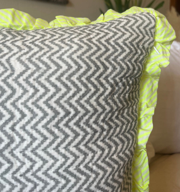 Malati in Neon | Quilted Cushion - Bombaby