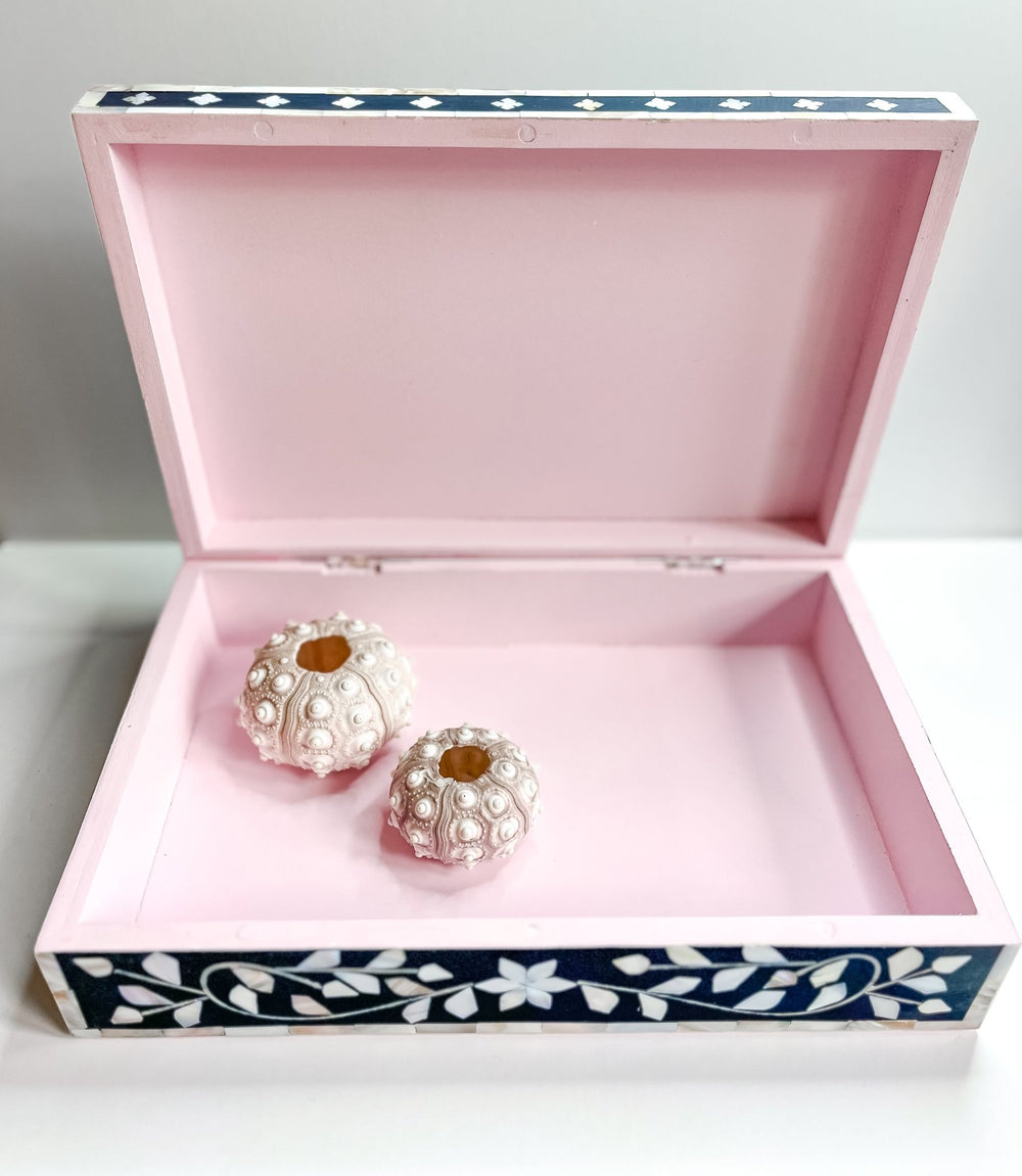 Midnight Blue | Large Mother of Pearl Jewellery Box - Bombaby