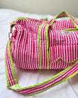 Neon Pink Quilted Weekend Bag SAMPLE - Bombaby