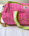 Neon Pink Quilted Weekend Bag SAMPLE - Bombaby