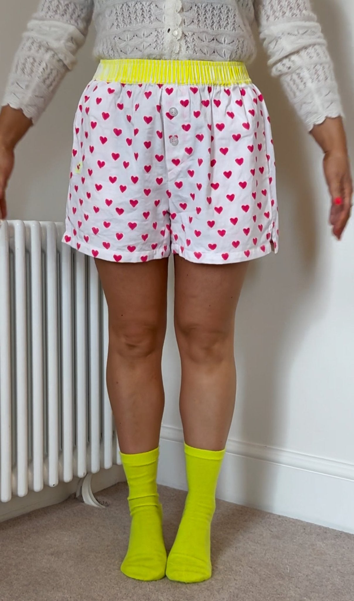 Organic Cotton Boxer Shorts | Pink Hearts - Bombaby