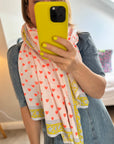 Oversized Handprinted Scarf | Clementine Crush - Bombaby