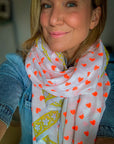 Oversized Handprinted Scarf | Clementine Crush - Bombaby