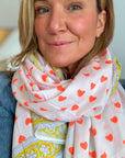 Oversized Handprinted Scarf | Clementine Crush - Bombaby