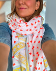 Oversized Handprinted Scarf | Clementine Crush - Bombaby
