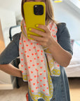 Oversized Handprinted Scarf | Clementine Crush - Bombaby
