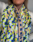 Oversized Handprinted Scarf | Neon Storm - Bombaby
