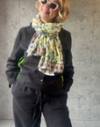 Oversized Handprinted Scarf | Neon Storm - Bombaby