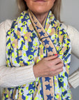 Oversized Handprinted Scarf | Neon Storm - Bombaby