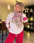 Oversized Handprinted Scarf | Pink Mirage - Bombaby