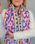 Oversized Handprinted Scarf | Pink Mirage - Bombaby
