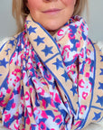 Oversized Handprinted Scarf | Pink Mirage - Bombaby