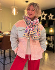 Oversized Handprinted Scarf | Pink Mirage - Bombaby