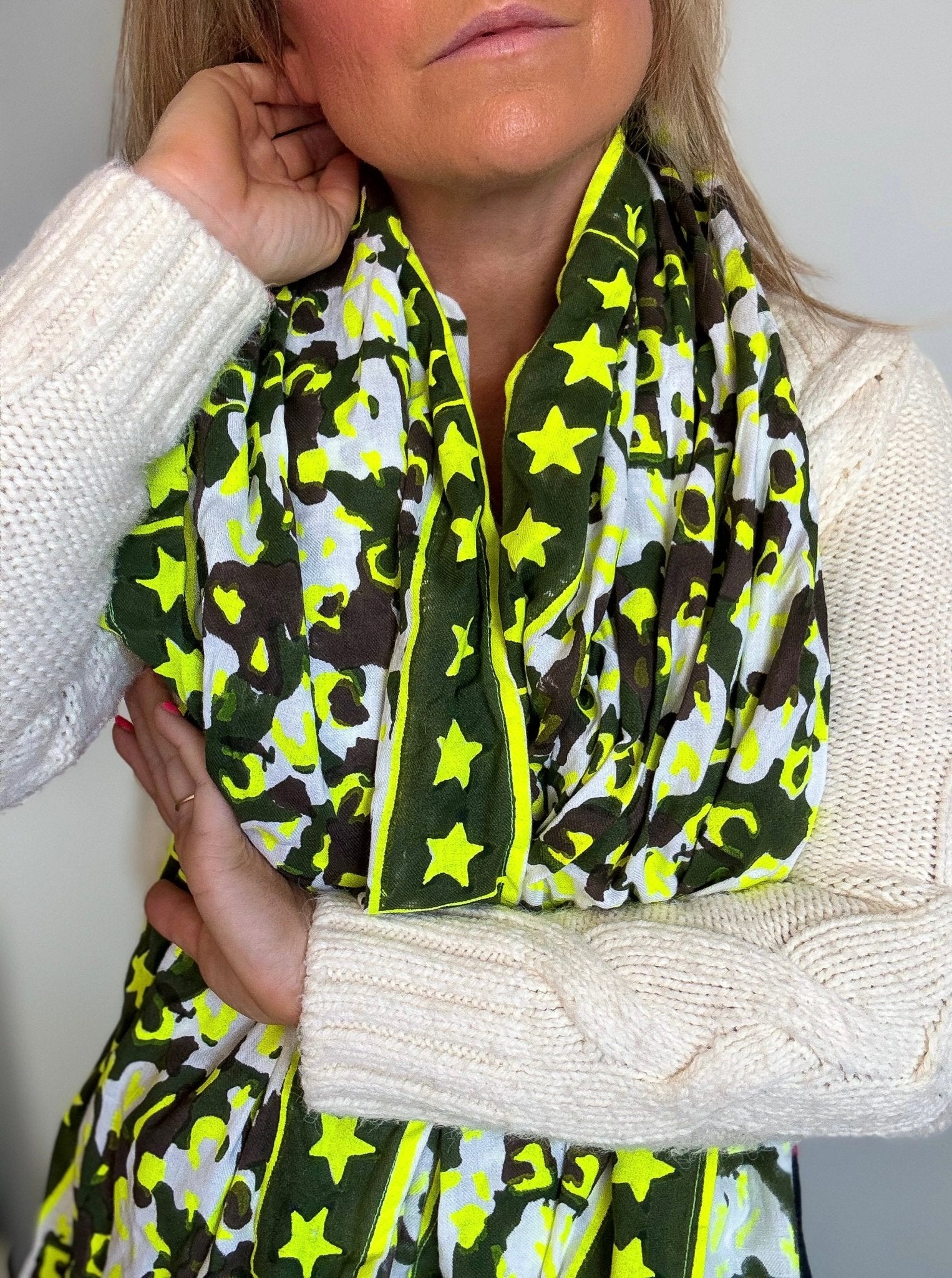 Oversized Handprinted Scarf | Rebel camo - Bombaby
