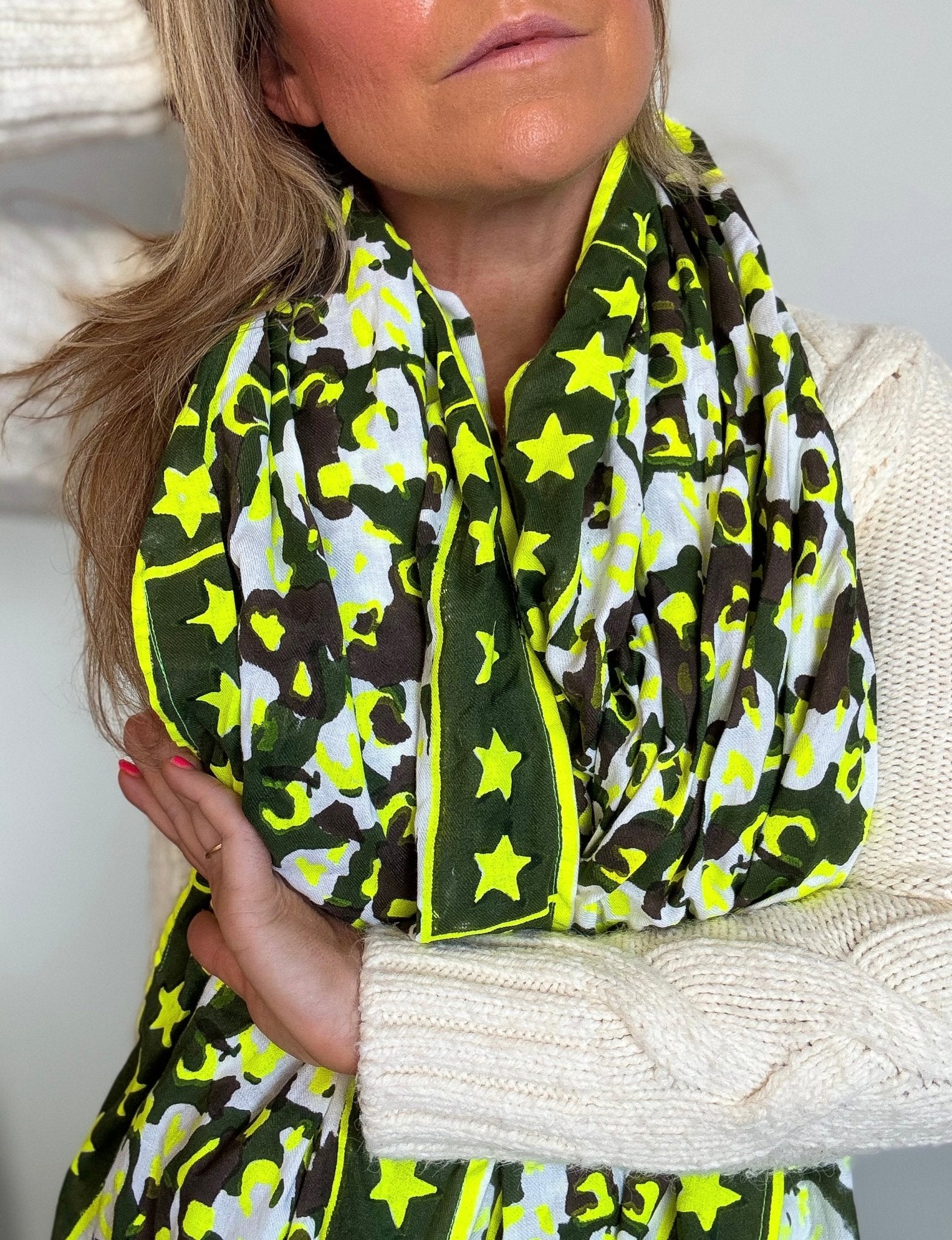 Oversized Handprinted Scarf | Rebel camo - Bombaby