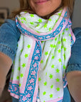 Oversized Handprinted Scarf | Starstruck - Bombaby