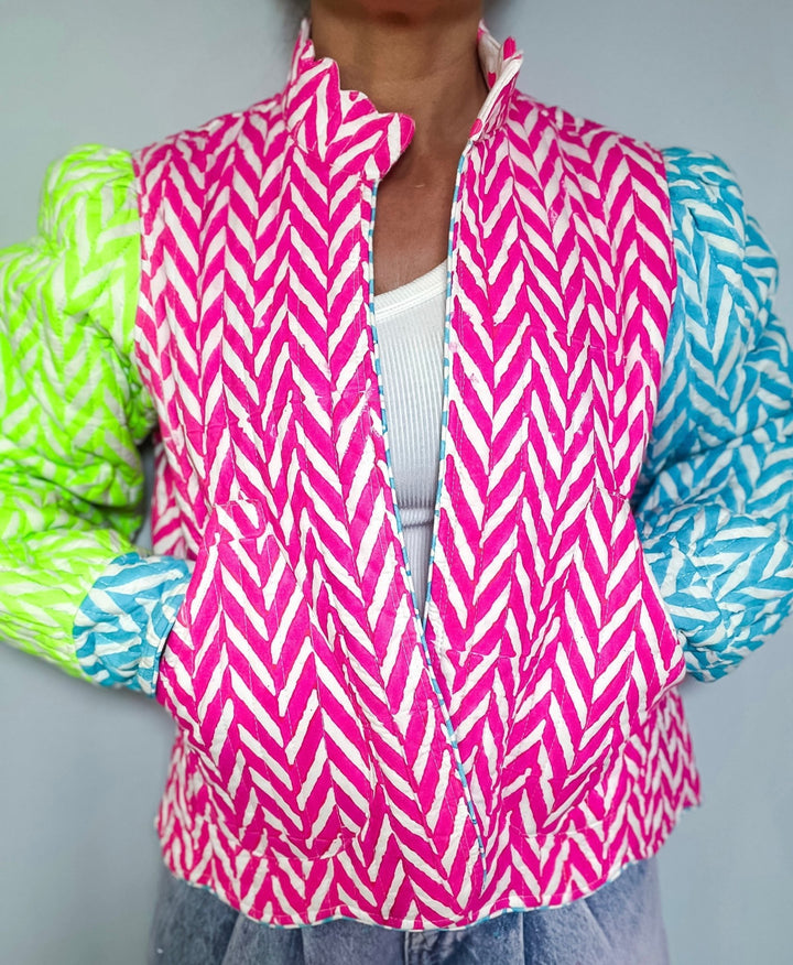 Quilted Jacket | Neon Prism - Bombaby