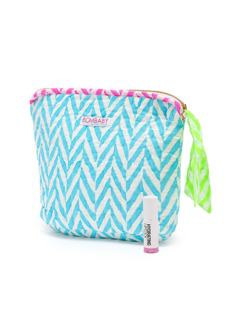 Quilted Make Up Bag | Malibu Blue - Bombaby