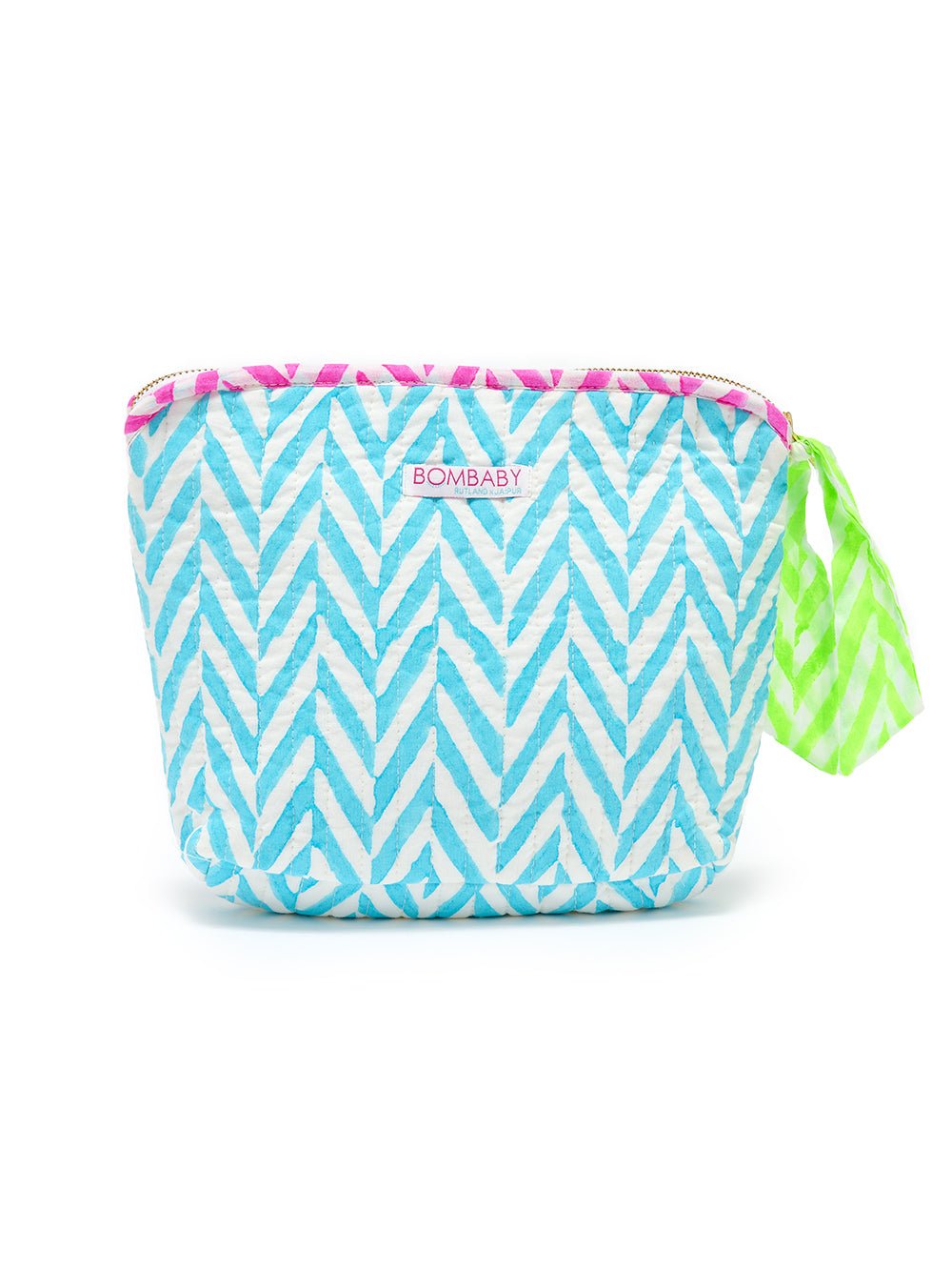 Quilted Make Up Bag | Malibu Blue - Bombaby