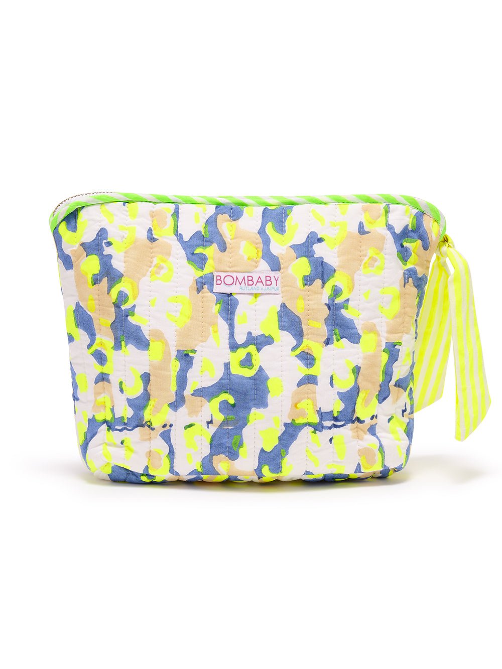 Quilted Make Up Bag | Neon Storm - Bombaby