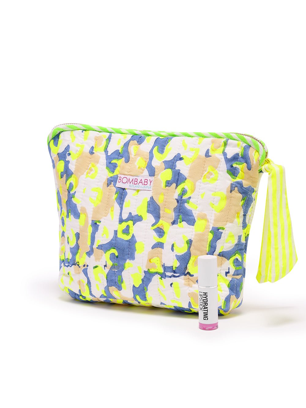 Quilted Make Up Bag | Neon Storm - Bombaby