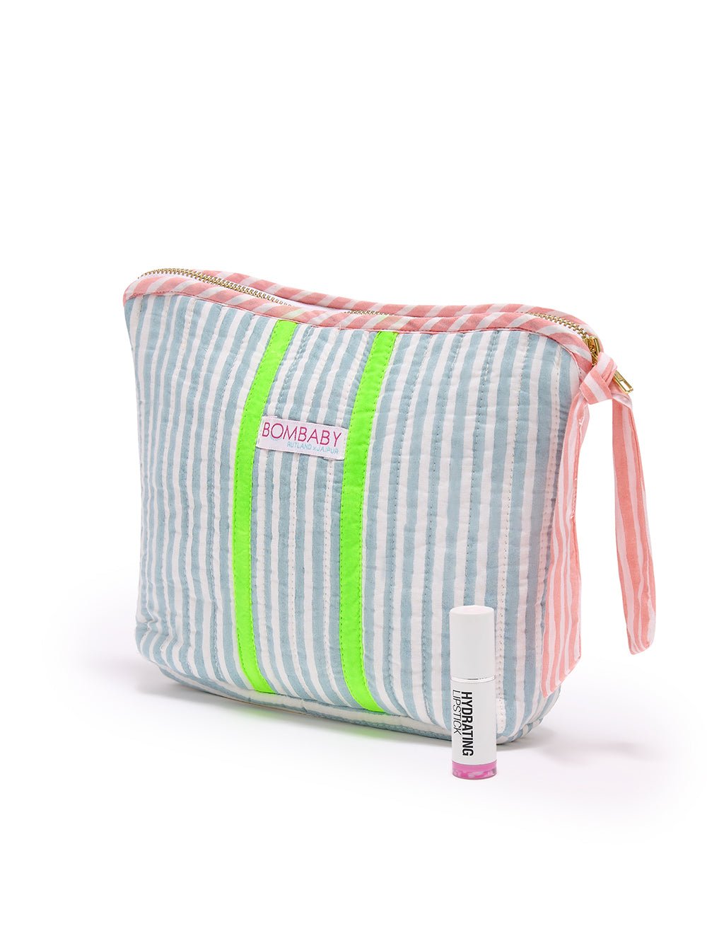 Quilted Make Up Bag | Sunwashed Blue - Bombaby