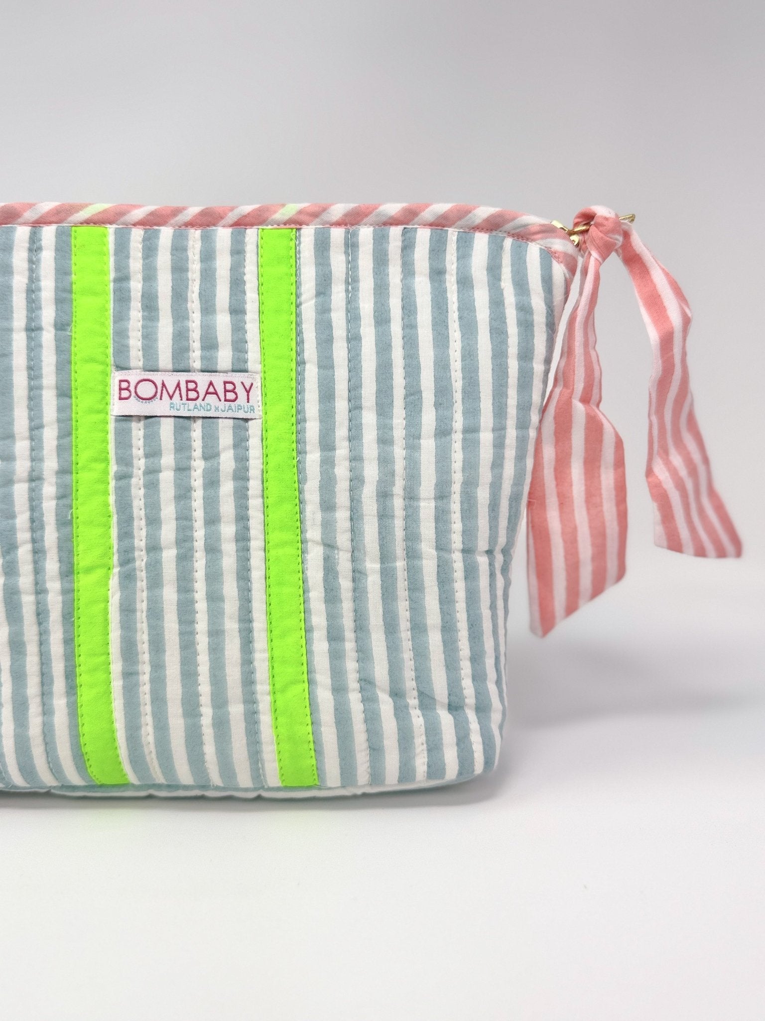 Quilted Make Up Bag | Sunwashed Blue - Bombaby