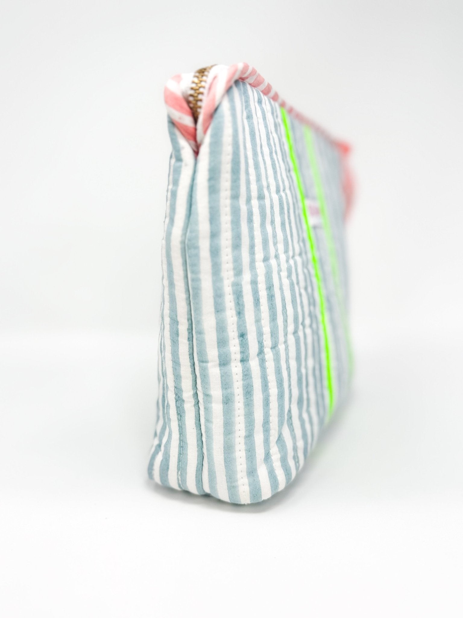 Quilted Make Up Bag | Sunwashed Blue - Bombaby