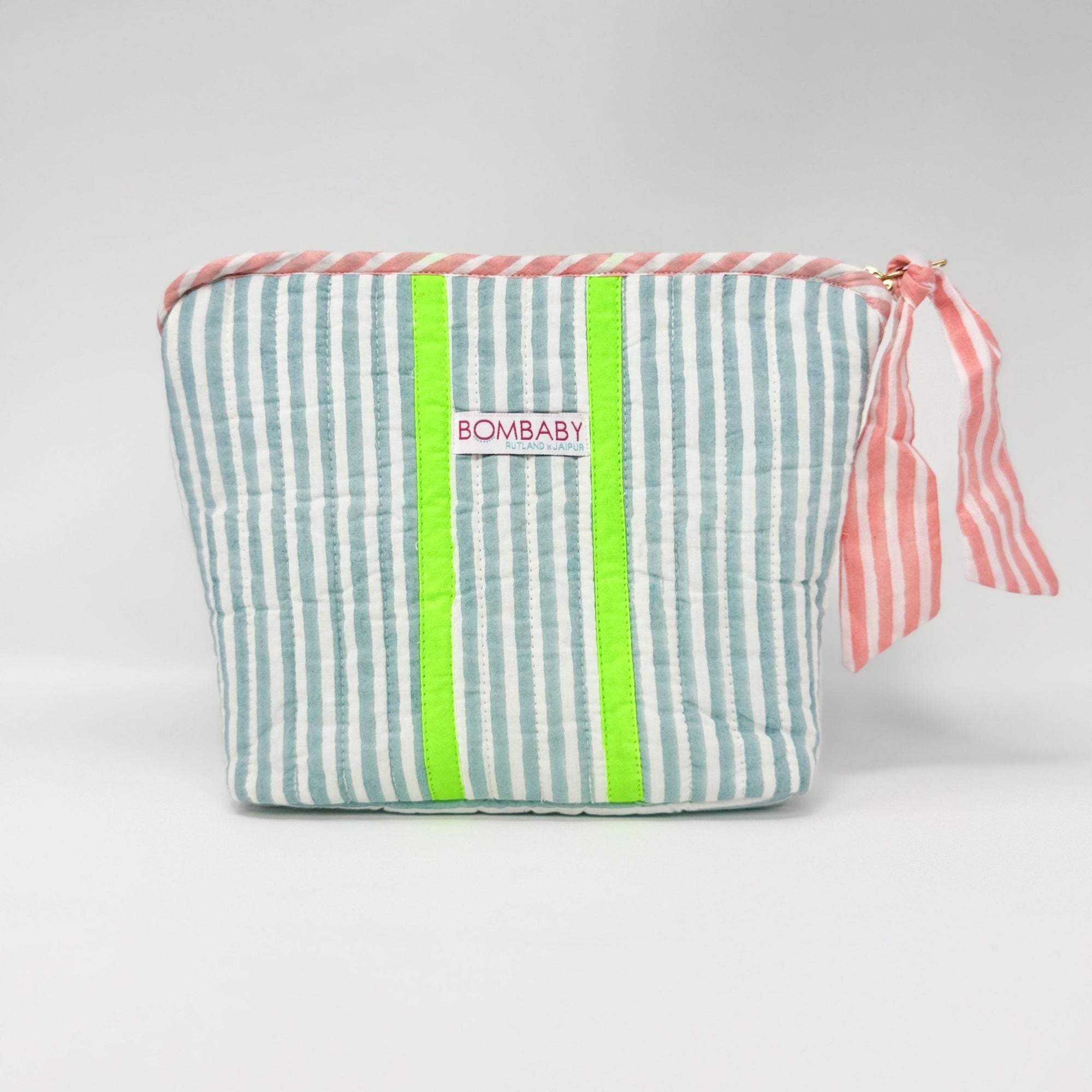 Quilted Make Up Bag | Sunwashed Blue - Bombaby