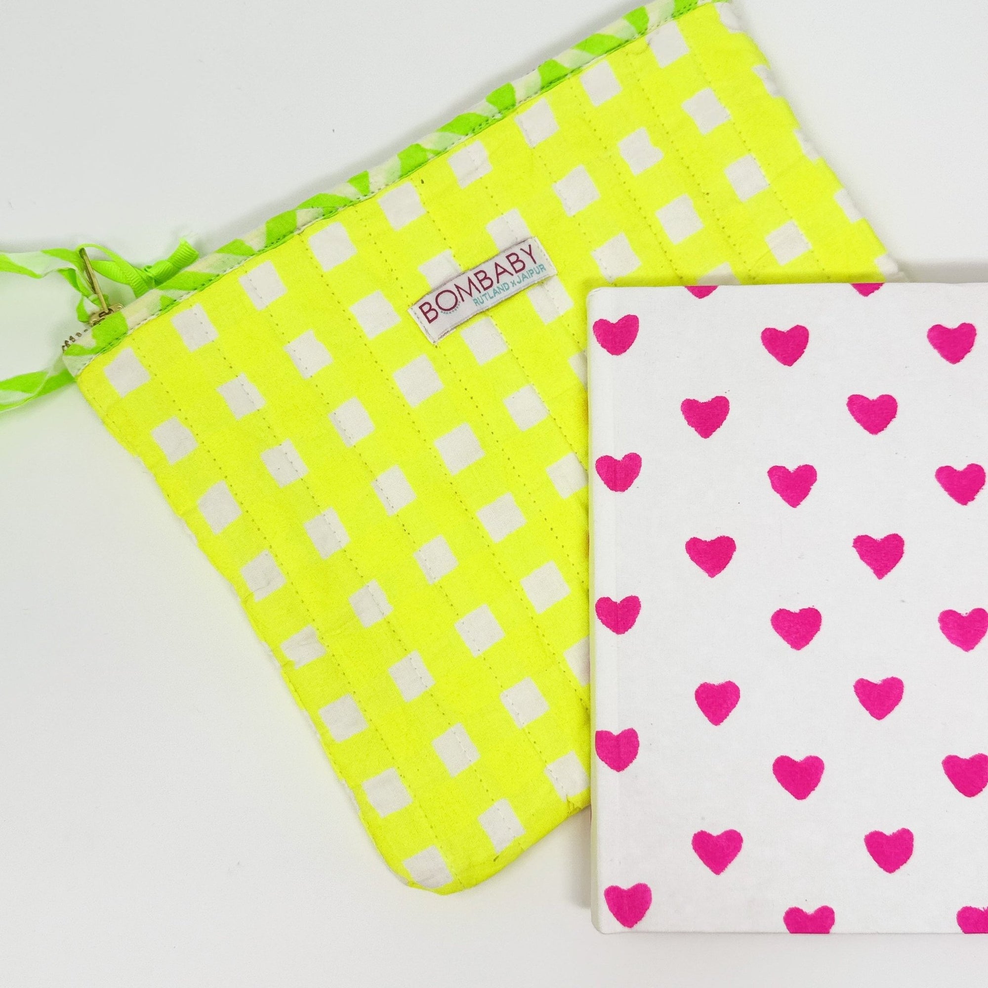 Quilted Pouch & Journal Gift Set | Ltd Ed Gift For Teachers - Bombaby