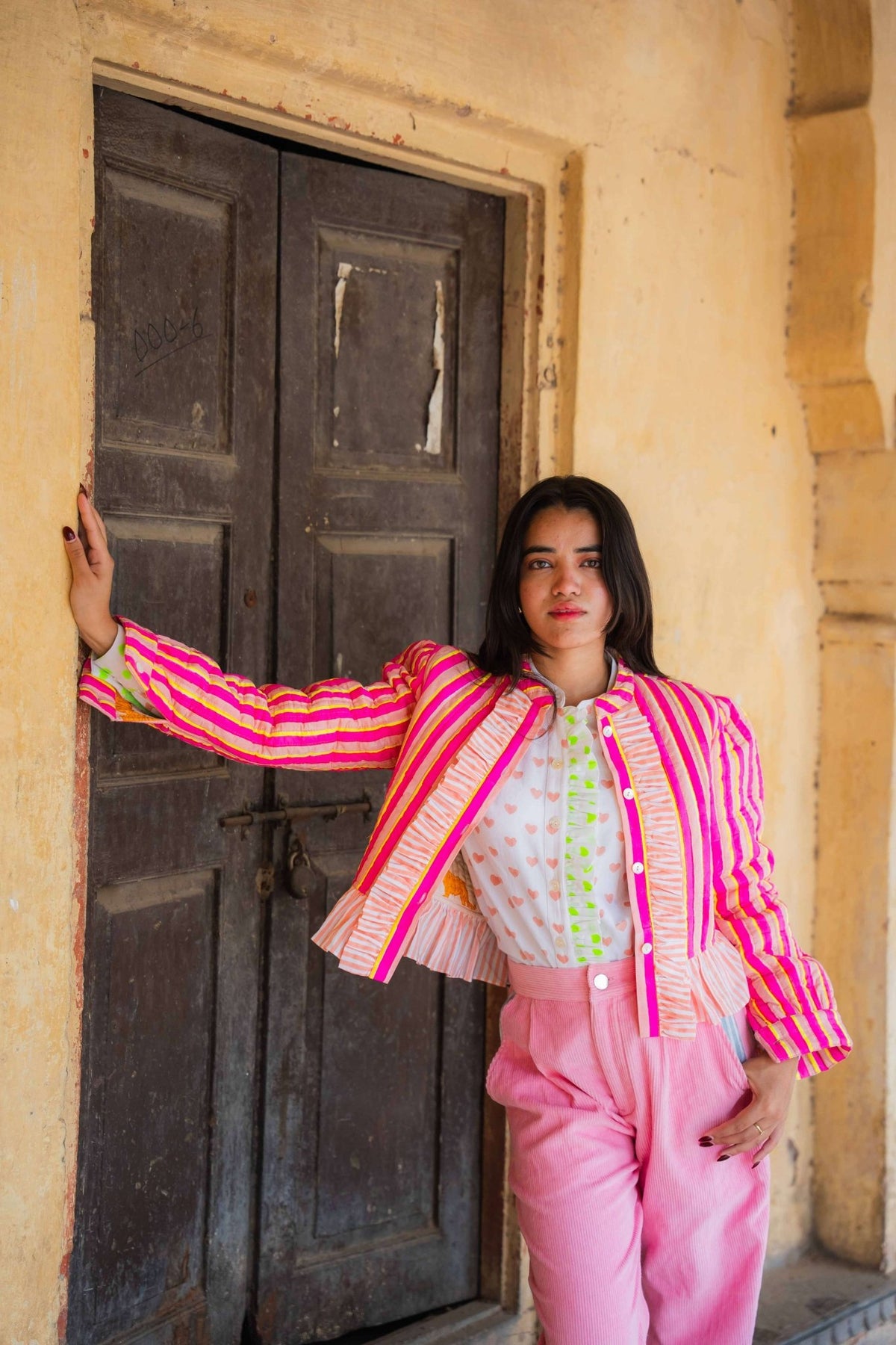 Quilted Ruffle Jacket | Elle - Bombaby