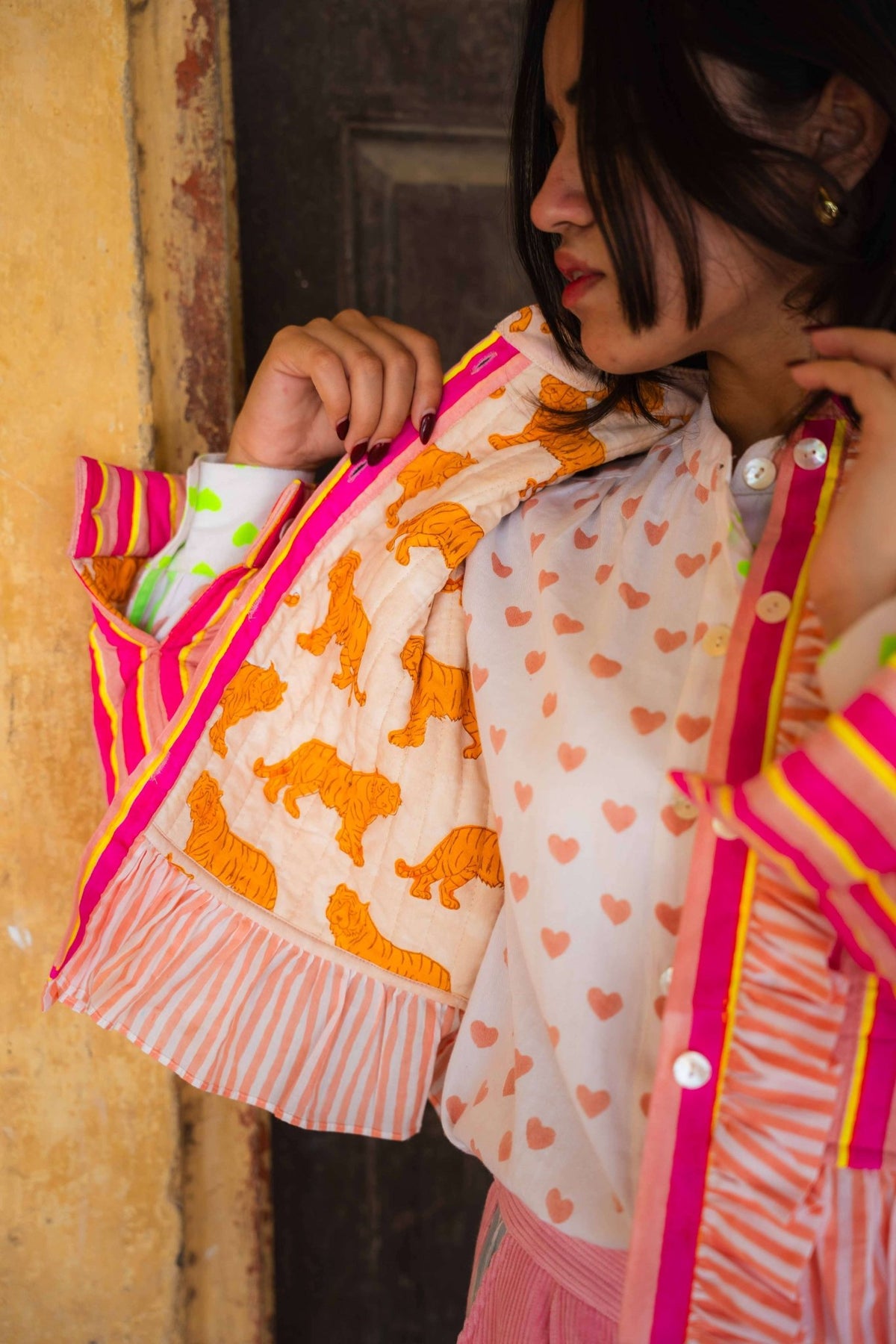 Quilted Ruffle Jacket | Elle - Bombaby