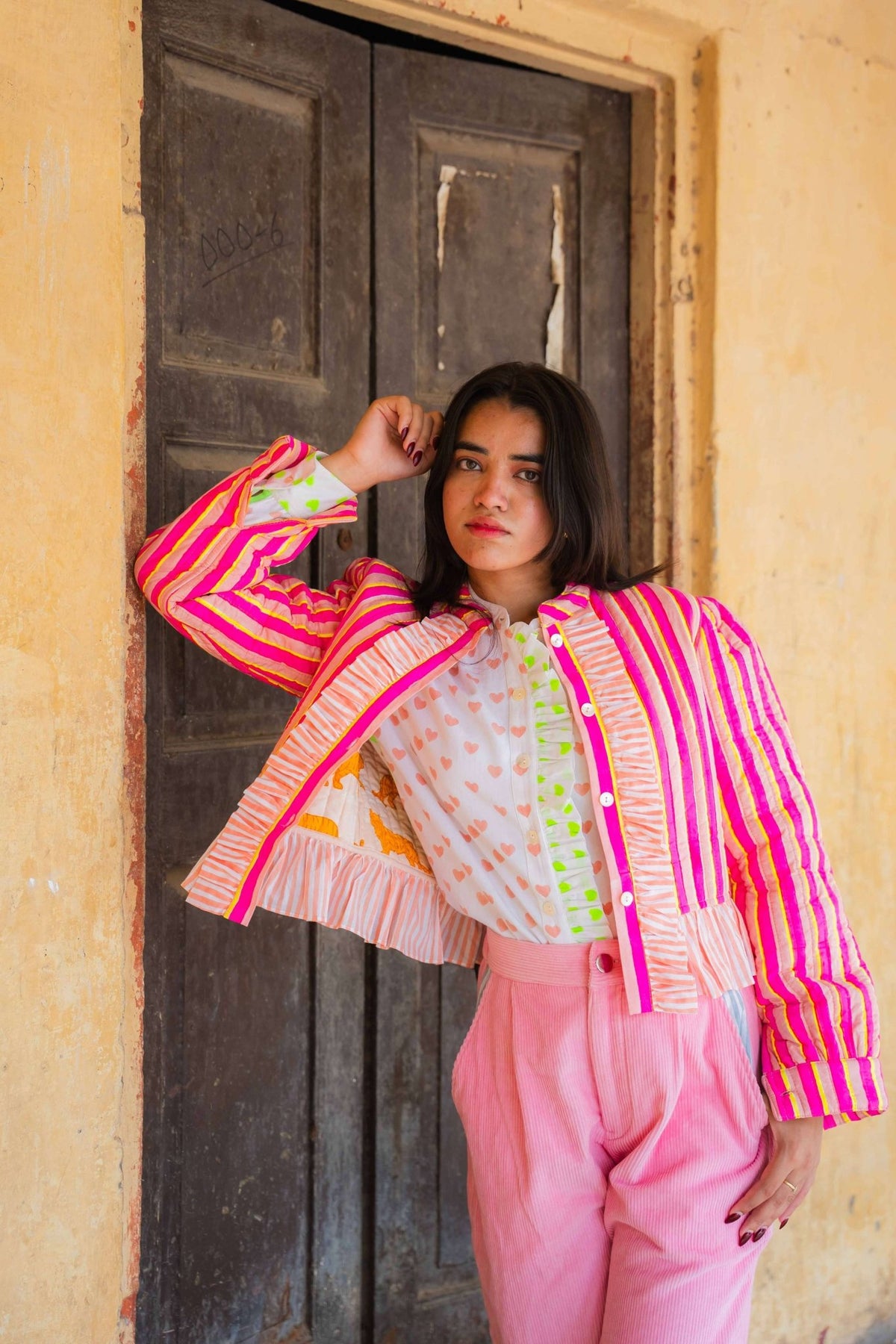 Quilted Ruffle Jacket | Elle - Bombaby