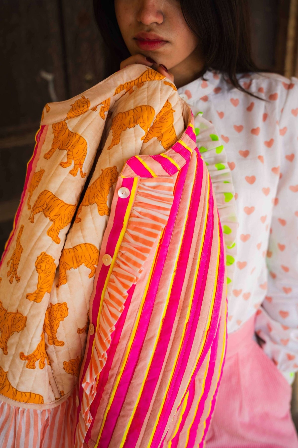 Quilted Ruffle Jacket | Elle - Bombaby