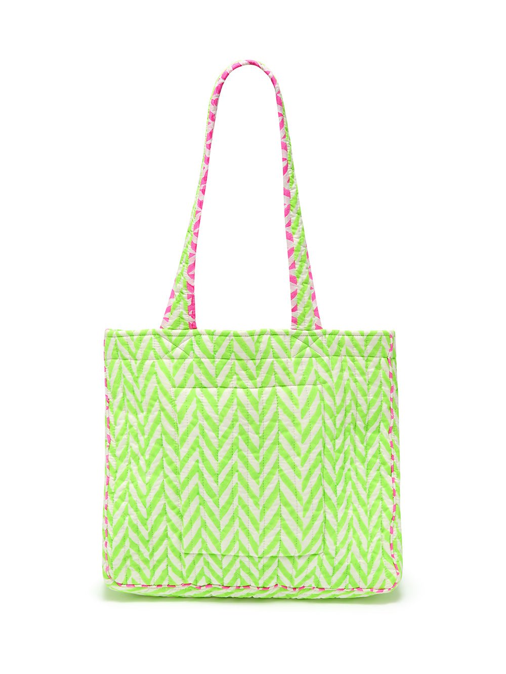 Quilted Tote Bag | Neon Green - Bombaby