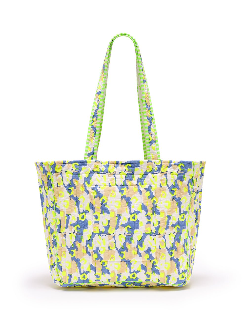 Quilted Tote Bag | Neon Storm - Bombaby