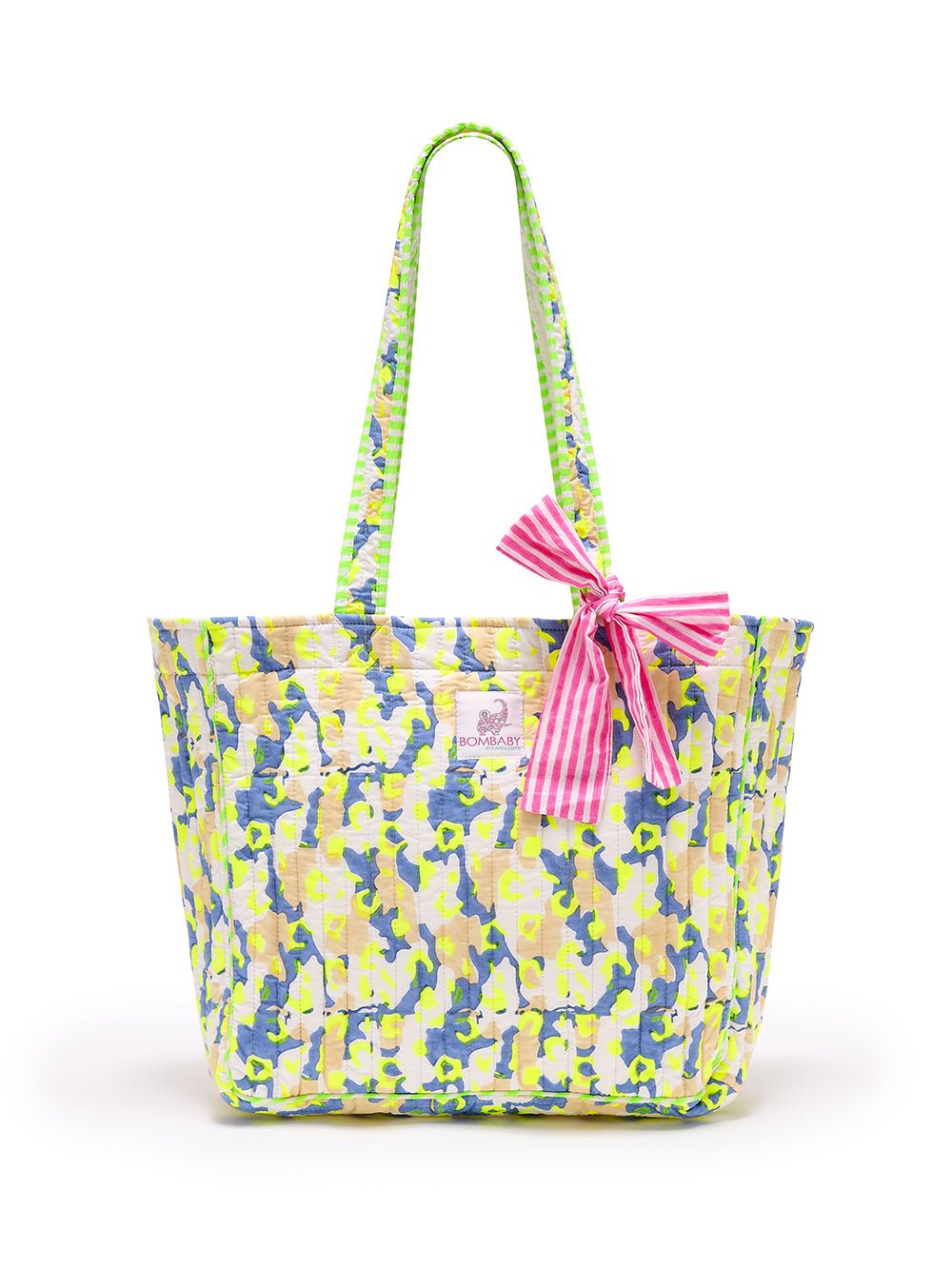 Quilted Tote Bag | Neon Storm - Bombaby