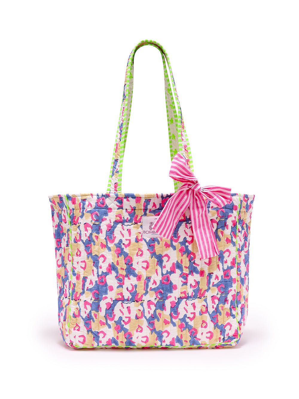 Quilted Tote Bag | Pink Mirage - Bombaby