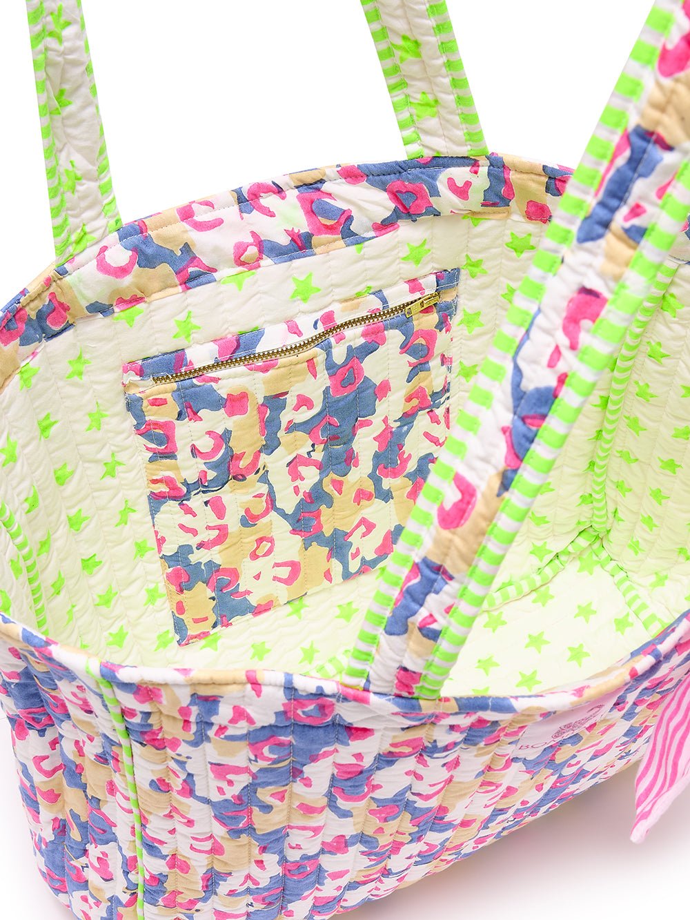 Quilted Tote Bag | Pink Mirage - Bombaby