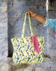 Quilted Tote Bag | Rebel Camo (Neon Storm) - Bombaby