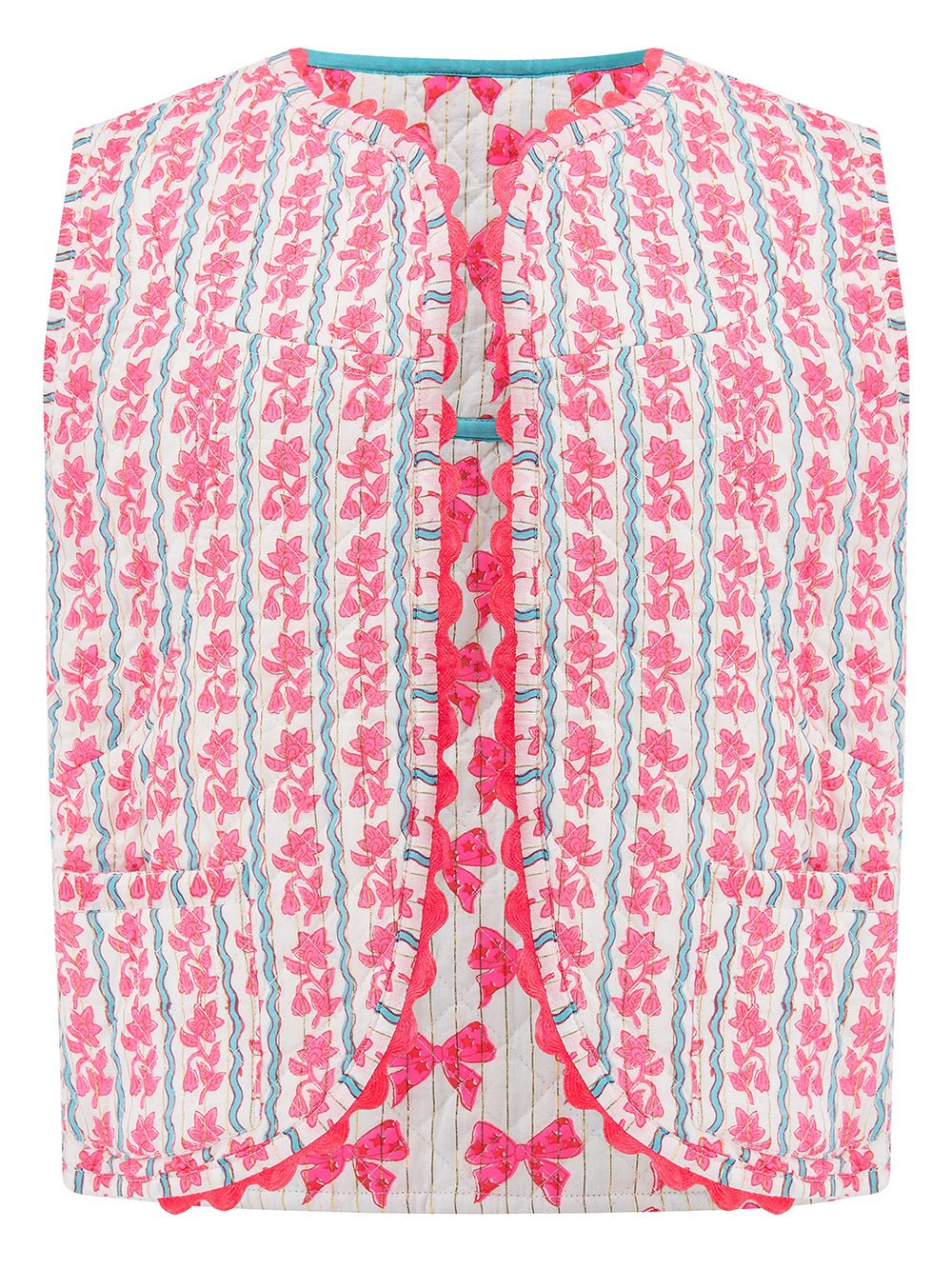 Quilted Waistcoat | Mughal Bloom - Bombaby